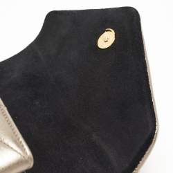 Pre Owned Saint Laurent Gun Metal Matelassé Leather Toy Loulou Crossbody Bag