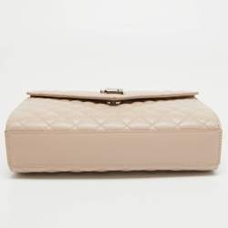 Pre Owned Saint Laurent Pink Mix Quilted Leather Medium Envelope Shoulder Bag