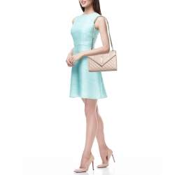 Pre Owned Saint Laurent Pink Mix Quilted Leather Medium Envelope Shoulder Bag