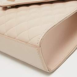 Pre Owned Saint Laurent Pink Mix Quilted Leather Medium Envelope Shoulder Bag