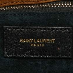 Saint Laurent Brown Suede Studded Kate Baguette Bag