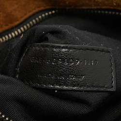 Saint Laurent Brown Suede Studded Kate Baguette Bag