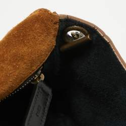 Saint Laurent Brown Suede Studded Kate Baguette Bag