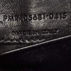 Pre Owned Saint Laurent Black Matelassé Leather Baby Monogram Flap Bag