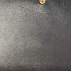 Pre Owned Saint Laurent Gold/Black Star Print Canvas and Canvas Monogram Wallet on Chain