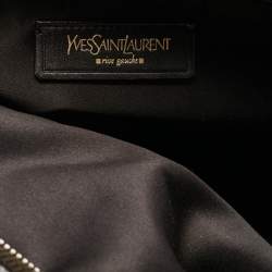 Yves Saint Laurent Brown/Khaki Croc Embossed Nubuck Oversized Muse Bag
