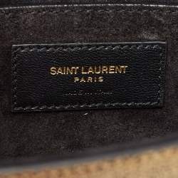Saint Laurent Gold Crackled Leather New Small Kate Wallet on Chain
