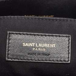 Pre Owned Saint Laurent Black Matelassé Leather Medium LouLou Shoulder Bag