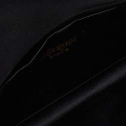 Saint Laurent Black Satin Muse Clutch