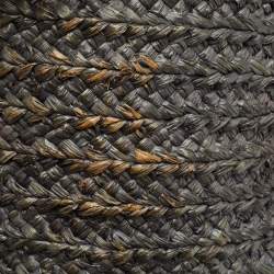 Pre Owned Saint Laurent Black Woven Raffia and Leather Basket Bag