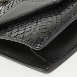Saint Laurent Black Python and Leather Betty Shoulder Bag