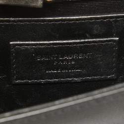 Pre Owned Saint Laurent Black Leather New Small Kate Wallet on Chain