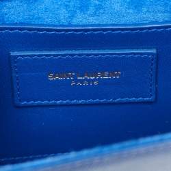 Saint Laurent Blue Leather Small Monogram Kate Chain Crossbody Bag