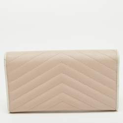 Saint Laurent Rose Poudre Matelasse Leather Monogram Continental Wallet
