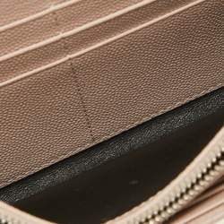Saint Laurent Rose Poudre Matelasse Leather Monogram Continental Wallet