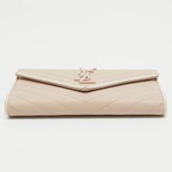 Saint Laurent Rose Poudre Matelasse Leather Monogram Continental Wallet