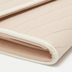 Saint Laurent Rose Poudre Matelasse Leather Monogram Continental Wallet