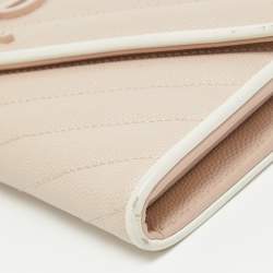 Saint Laurent Rose Poudre Matelasse Leather Monogram Continental Wallet