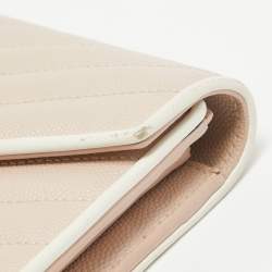Saint Laurent Rose Poudre Matelasse Leather Monogram Continental Wallet