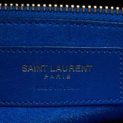 Pre Owned Saint Laurent Blue Leather Small Classic Sac De Jour Tote
