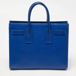 Pre Owned Saint Laurent Blue Leather Small Classic Sac De Jour Tote