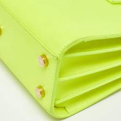 Pre Owned Saint Laurent Neon Yellow Leather Nano Classic Sac De Jour Tote