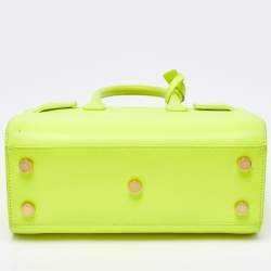 Pre Owned Saint Laurent Neon Yellow Leather Nano Classic Sac De Jour Tote