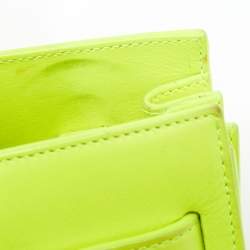 Pre Owned Saint Laurent Neon Yellow Leather Nano Classic Sac De Jour Tote