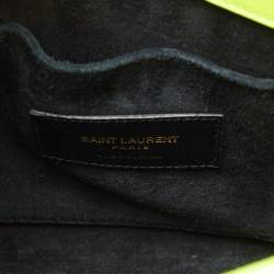 Pre Owned Saint Laurent Neon Yellow Leather Nano Classic Sac De Jour Tote