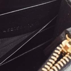 Pre Owned Saint Laurent Black Croc Embossed Leather Kate Tassel Chain Wallet