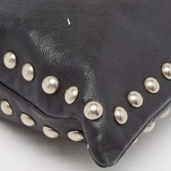 Saint Laurent Black Leather Monogram Flat Bucket Bag