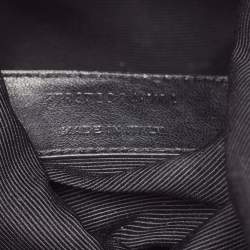 Saint Laurent Black Leather Monogram Flat Bucket Bag