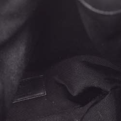 Saint Laurent Black Leather Monogram Flat Bucket Bag