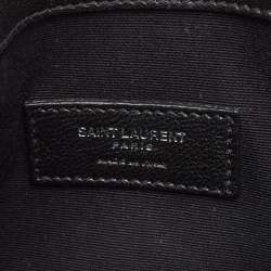 Pre Owned Saint Laurent Black/White Leather and Fabric Baby Bandana Sac De Jour Tote