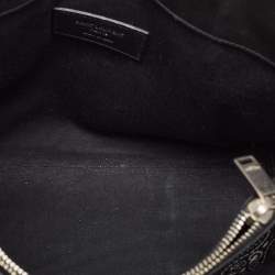 Pre Owned Saint Laurent Black/White Leather and Fabric Baby Bandana Sac De Jour Tote