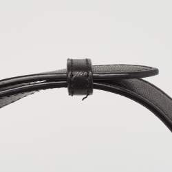 Pre Owned Saint Laurent Black/White Leather and Fabric Baby Bandana Sac De Jour Tote