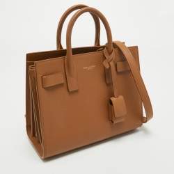 Pre Owned Saint Laurent Brown Leather Nano Classic Sac De Jour Tote