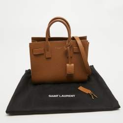 Pre Owned Saint Laurent Brown Leather Nano Classic Sac De Jour Tote
