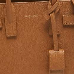 Pre Owned Saint Laurent Brown Leather Nano Classic Sac De Jour Tote