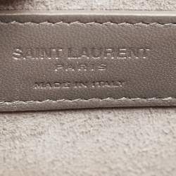 Saint Laurent Grey Croc Embossed Leather Medium Sunset Bag