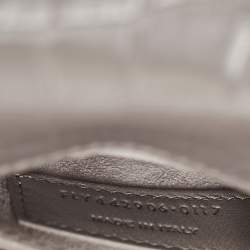 Saint Laurent Grey Croc Embossed Leather Medium Sunset Bag