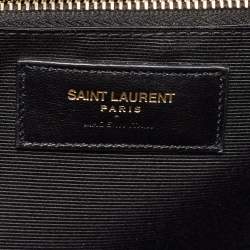 مملوكة مسبقًا Saint Laurent Burgundy Matelassé Leather Large Monogram Envelope Shoulder Bag