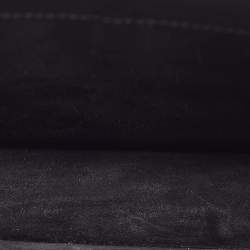 Saint Laurent Black Croc Embossed Leather Medium Sunset Bag