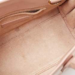 Pre Owned Saint Laurent Light Pink Leather Nano Classic Sac De Jour Tote