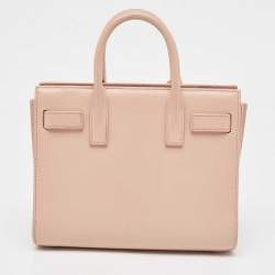 Pre Owned Saint Laurent Light Pink Leather Nano Classic Sac De Jour Tote