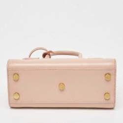 Pre Owned Saint Laurent Light Pink Leather Nano Classic Sac De Jour Tote