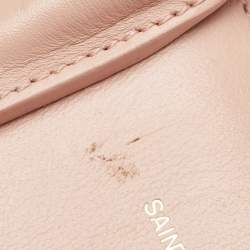 Pre Owned Saint Laurent Light Pink Leather Nano Classic Sac De Jour Tote