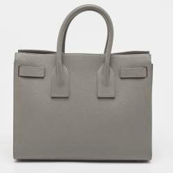 Pre Owned Saint Laurent Grey Leather Small Classic Sac De Jour Tote