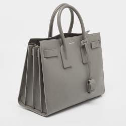 Pre Owned Saint Laurent Grey Leather Small Classic Sac De Jour Tote