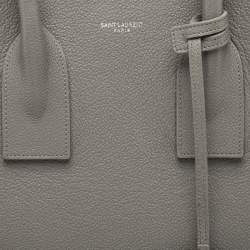 Pre Owned Saint Laurent Grey Leather Small Classic Sac De Jour Tote